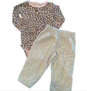 🍁2/$7🍁 CARTER'S Tan And Black Animal Print Outfit